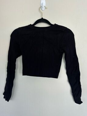 Zara Women’s Juniors Medium  Long Sleeve Cropped Sweater Black (1588)